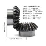 Bevel Gear 1:1 Ratio Standard Bore With Keyway 45# Steel 2 2.5 3 4 Mod 20T/30T