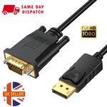 1.8m Display Port DP Male to SVGA/VGA Male Adapter Converter Cable DisplayPort