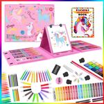 Deluxe Drawing Set Colouring Art Set Child Safe Handle with Tripod Easel Gift UK