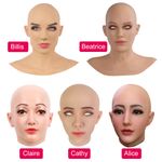 Silicone Female Mask Headwear Realistic Face Masks for Crossdresser Drag Queen