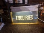 Vintage Double Sided  Lit   "Enquiries" Sign