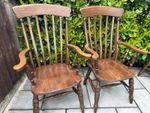 Set of 6 Solid Canadian Walnut Wood Amish Dining Chairs