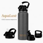 Triple Insulated Stainless Steel Water Bottle with Straw Flip Top Lid