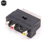 Scart Lead to SVHS 3x RCA Phono TV Adaptor Adapter Converter Box + Switch - UZ2
