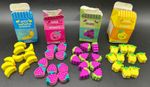 Smiggle Fruit Erasers Bundle Banana Strawberry Grape Pineapple Stationery Set 