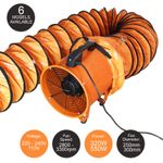 Dust Extractor Ventilation Fan 250mm 300mm Portable 6m 12m Ducting Fume Blower 