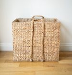 Vintage Handmade Authentic Water Hyacinth Extra Large Natural Basket Box
