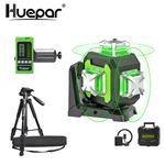 Huepar 12 Line Green Self-leveling Laser Level With Hard Carry +Receiver +Tripod
