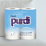 Purdi Toilet Tissue Paper Soft Touch Luxury 2Ply Toilet Roll Bulk Loo 40 Rolls
