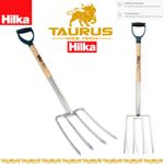 HILKA Stainless Steel Digging Fork Hardwood Shaft Rust Resistance Mirror Polish