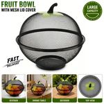 Fruit Fly Proof Fruit Bowl, Large Capacity Mesh Fruit Basket with Lid Cover Hot