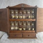 Vintage Americana Wooden Spice Rack with Apothecary Jars Golden Eagle 