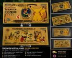 Pokemon Nippon Ginko 100 Billion Yen 24K Gold Foil Novelty Note