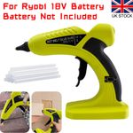 100W Cordless Hot Melt Glue Gun with 10x 11mm Sticks for Ryobi 18V Battery