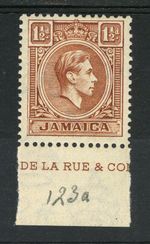 M13444 Jamaica 1944 SG123var - 1½d light red brown.