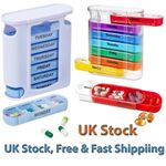 Weekly 7 Days Pill Box 28 Compartments Pill Organizer Plastic Medicine Storage