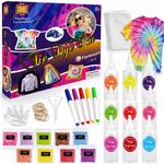 Tie Dye Kit 9 Colours Permanent Fabric Dye Set Kids Craft Party Gift Art Xmas