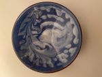 Vintage Schfield Pottery Pin Dish -  Studio Pottery, Blue Shades, 11.3cm wide