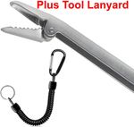 Long Stainless Steel Fishing Pliers - Hook Remover with Lanyard - Predator & Sea
