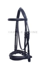 Leather Comfort Horse Bridle Padded With Flash And Free Rubber Reins Dressage