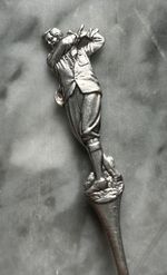 RARE HARRY VARDON SOLID SILVER SPOON