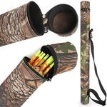 Archery Arrow Quiver Camo Waterproof Back Bag Tube Holder Target Bow Hunting