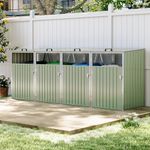 Large Four Wheelie Bin Storage Metal Store Cover Garden Rubbish Dustbin 4 Sheds