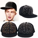 Boys Mens Rivet Spike Stud Baseball Cap Punk Rock Hiphop Snapback Hat Outdoor 