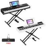 ♬Mustar 88 Semi Weighted Keys Portable Digital Piano Keyboard Pedal Stand