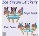 ICE CREAM Stickers - Sherbet Cone - Single Cone - Twin - VAN WINDOW STICKER