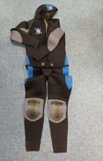 Aqua Lung Wetsuit Full Length Men's Size 5 Black Blue Diving Scuba Neoprene