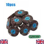 10Pcs Sanding Sandpaper Flap Wheel Discs 80# Grit for Dremel Shank Rotary Tools