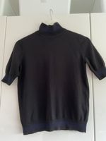 COS Women's Black , French Blue Detail 100% Wool Jumper Fine Knit XS