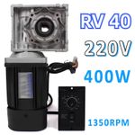 400W RV40 AC 220V  Worm Gear Reducer Gearbox Electric Gear Motor Gearmotors New