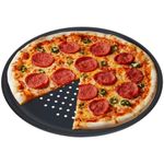 Non-Stick Pizza Baking Tray 32cm Steel Large Round Pan Oven Dishwasher Safe