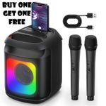 Karaoke Machine 2 Microphones: Portable Karaoke Machine for Adults Kids - Blueto