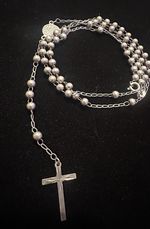 Vintage Rosary Sterling Silver Catholic Saint Benedict Benicio 14.5” 9g