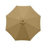 Replacement Fabric Parasol Cover Garden Canopy Patio  2.7m Khaki 8 Ribs