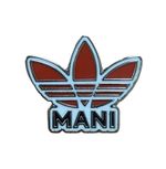 MANI THE STONE ROSES RED AND BLACK TREFOIL PIN BADGE FREE UK 48HR  POST