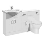 Vanity Unit Combined Sink Toilet Bathroom Suite Furniture Seat Cistern 1400mm