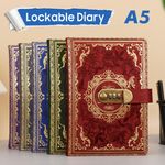 A5 Retro Passcode Notebook Diary Combination Lock Lockable Secret Journal Book