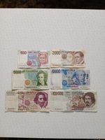 ITALY: Set of 6 Italian Lira Banknotes - 1000 to 100000 Lira ( Lot IT4 )