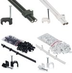 RG6 7mm / Twin 9.6mm Coax Cable Clips Shotgun White Black Sky HD Q Freesat 4k