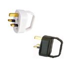 Easy Pull Mains Plug Top 13A Fused with a Handle - White and Black