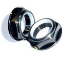 M25X1.5 BLACK  TITANIUM REAR AXLE FLANGED NYLOC NUT RACE SPEC GRADE 5 Ti NEW