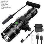 LED Flashlight Picatinny Rail Mount Tactical Gun Light Hunting Weapon Torch Lamp