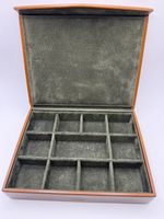 SAGE BROWN Brown Leather Jewellery Case with Suede Interior RRP £165.00