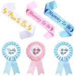 Baby Shower Sash Mum To Be Sashes Mummy to be Baby Boy Baby Girl White Blue Pink