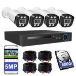 CCTV CAMERA SECURITY SYSTEM KIT 5MP HD 4CH DVR HOME OUTDOOR WITH HARD DRIVE 