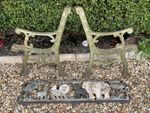 Vintage Cast Iron Zoo Animals Child's Bench Back And Sides